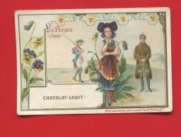 LOUIT CHROMO LANGAGE  FLEUR ANIMEE  INSECTE ANTHROPOMORPHISME PENSEE ALSACE ALSACIENNE MILITAIRE ALLEMAND FRANCAIS - Louit