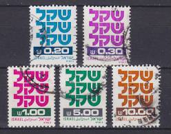 Israel 1980 Mi. 831-32 X, 835 Y I, 840 Y, 841 Y I Schekel - Gebruikt (zonder Tabs)