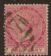 DOMINICA 1886 1d QV Wmk CA SG 22 U YK311 - Dominica (...-1978)