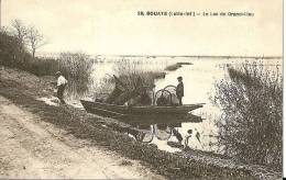 44 - BOUYAE - T.Belle Vue Animée Sur Le Lac De Grand Lieu ( Barque , Pêcheurs , Nacelles )), Chien ) - Bouaye