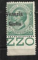 VENEZIA GIULIA 1918 SOPRASTAMPATI D´ITALIA ITALY OVERPRINTED  5 CENT. MNH VARIETY - Venezia Giuliana