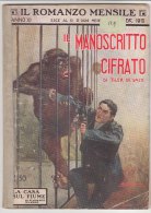 RA#20#12 IL ROMANZO MENSILE 1913 De Saix IL MANOSCRITTO CIFRATO - Warden /Cop. Salvadori/Pubbl. CIOCCOLATO MILKA SUCHARD - Thrillers