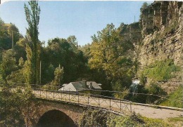 BOZOULS VUE PITTORESQUE DU TROU DE BOZOULS AVEC SA CASCADE ,PONT ET MOULIN,COULEUR ,COULEUR  REF 32600 - Bozouls