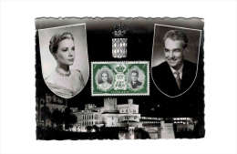 Monaco - Famille Princière - Timbre Monaco  Du 19 Avril 1956 + Timbre Rainier III - Fürstenpalast