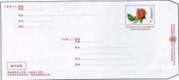 Taiwan 2012 Pre-stamp Domestic Registered Cover Rose Flower Valentine Day Postal Stationary - Postal Stationery