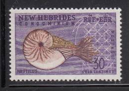 New Hebrides, British MH Scott #101 30c Pearly Nautilus (mollusk) - Neufs