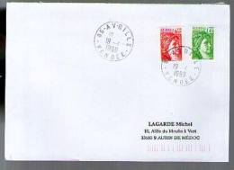France Lettre CAD Avrillé 19-04-1999 / Tp Sabine Roulette 2157 & 2158 - Coil Stamps