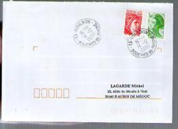 France Lettre CAD Boulbon 14-12-2000 / Tp Sabine Roulette 2158 & Liberté 2191 - Francobolli In Bobina