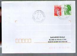 France Lettre CAD La Frenaye 5-01-2001 / Tp Sabine Roulette 2158 & Liberté 2191 - Coil Stamps