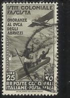 COLONIE ITALIANE EMISSIONI GENERALI 1934 POSTA AEREA AIR MAIL ONORANZE AL DUCA DEGLI ABRUZZI USED TIMBRATO - Amtliche Ausgaben