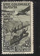 COLONIE ITALIANE EMISSIONI GENERALI 1934 POSTA AEREA AIR MAIL ONORANZE AL DUCA DEGLI ABRUZZI USED TIMBRATO - Amtliche Ausgaben