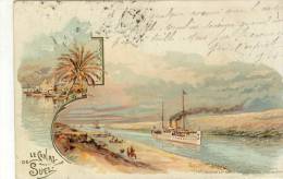 CPA ( Egypte)    SUEZ  Le Canal (litho) - Sues