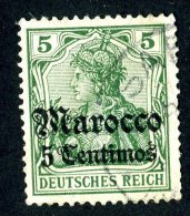 (1163)  Morocco  1905  Mi22  Used ~ (michel €1,40) - Deutsche Post In Marokko