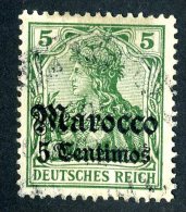 (1165)  Morocco  1905  Mi22  Used ~ (michel €1,40) - Deutsche Post In Marokko