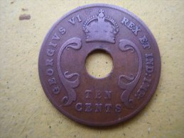 BRITISH EAST AFRICA USED TEN CENT COIN BRONZE Of 1941 - GEORGE VI. - Colonie Britannique