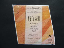 Etiquette De Vin : Alsace Grand Cru Riesling STEINKLOTZ 1997 - Domaine FRITSCH à Marlenheim (67) - Riesling