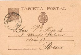 3359. Entero Postal ZARAGOZA 1900. Variedad Impresion, Num 27ca º - 1850-1931