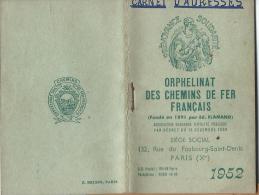 Calendrier -Agenda / Orphelinat Des Chemins De Fer Français/ Paris/ Flamand/ 1952  CAL121 - Tamaño Pequeño : 1941-60