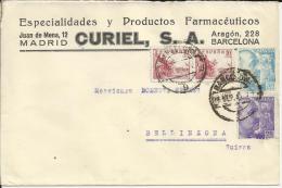 BARCELONA CC A SUIZA EMPRESA FARMACIA SELLOS FRANCO PERFIL CID AL DORSO MARCA CESNURA DE BARCELONA - Pharmacie