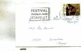 Enveloppe Obliteration Mecanique ( Flammes) Du  Festival De Musique En Aout  A Stavelot En 1981 - Flammes