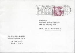Vevey 1983 Flamme Vacances à Vevey - Marcophilie