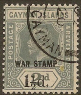 CAYMAN IS 1919 1 1/2d On 2d KGV SG 58 U YK168 - Caimán (Islas)