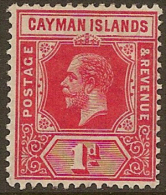 CAYMAN IS 1912 1d KGV SG 42 HM YK162 - Kaaiman Eilanden