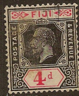 FIJI 1912 4d Black And Red KGV SG 131d U YK451 - Fiji (...-1970)