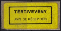 AVIS DE RÉCEPTION - Self Adhesive Vignette Label - 1970´s Hungary, Ungarn, Hongrie - MNH - Machine Labels [ATM]