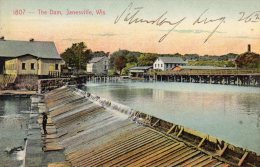 The Dam Janesville WI 1910 Postcard - Janesville