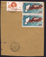 1953  Fragment De Lettre De Majunga  PA 64A X2, 313 - Posta Aerea