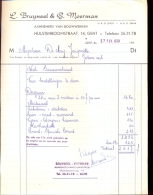 Factuur Brief Lettre Gent -  Aannemer Bouwwerken Bruyneel & Moerman 1959 - 1950 - ...