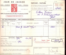 Factuur Brief Lettre Gent - Jean De Jaeger - Kolen Charbons - 1957 - 1950 - ...