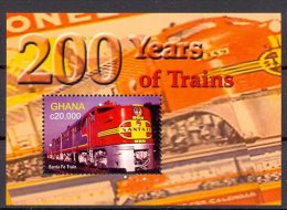 Mwm056 TRANSPORT TREINEN 200 YEARS OF TRAINS MOUNTAIN ZUG EISENBAHN GHANA 2005 PF/MNH - Trains