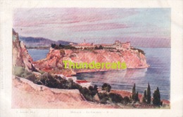 CPA ILLUSTRATEUR CARTE LITHO E. LESSIEUX  ** MONACO LE ROCHER ** ARTIST SIGNED LITHO CARD - Lessieux