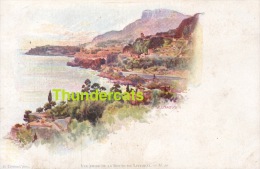 CPA ILLUSTRATEUR CARTE LITHO E. LESSIEUX  ** VUE PRISE DE LA ROUTE DU LITTORAL  ** ARTIST SIGNED LITHO CARD - Lessieux