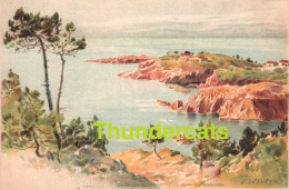 CPA ILLUSTRATEUR CARTE LITHO E. LESSIEUX  ** LA CORNICHE DE L'ESTEREL LA POINTE OBSERVATOIRE ** ARTIST SIGNED LITHO CARD - Lessieux