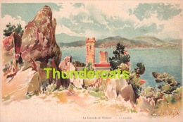 CPA ILLUSTRATEUR CARTE LITHO E. LESSIEUX  ** LA CORNICHE DE L'ESTEREL LA NAPOULE ** ARTIST SIGNED LITHO CARD - Lessieux