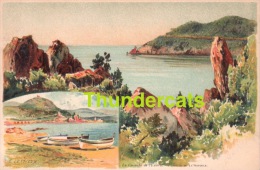 CPA ILLUSTRATEUR CARTE LITHO E. LESSIEUX  ** LA CORNICHE DE L'ESTEREL GOLFE DE NAPOULE  ** ARTIST SIGNED LITHO CARD - Lessieux