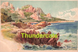 CPA ILLUSTRATEUR CARTE LITHO E. LESSIEUX  ** LA CORNICHE DE L'ESTEREL   ** ARTIST SIGNED LITHO CARD - Lessieux