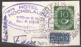 Deutsche Bundespost Stempel ""Badenweiler - SÂdlichen Schwarzwald""- Die Alte RÂ”mische Therme"" Und Stempel ""Hotel Ho - Máquinas Franqueo (EMA)