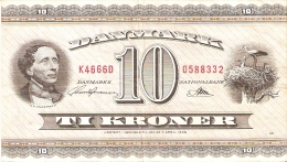 BILLETE DE DINAMARCA DE 10 KRONER DEL AÑO 1936 (BANK NOTE) - Denemarken