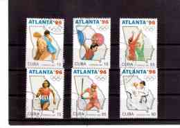 XX844   -    CUBA  -       USED COMPLETE SET    Y.T. NR.  3461/3466 - Estate 1996: Atlanta