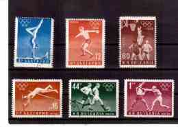 XX899   -    BULGARIA.  -       USED  COMPLETE SET    CAT.  Y.T. NR.  867/872 - Sommer 1956: Melbourne