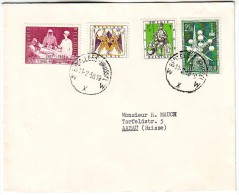 Belgium Letter 1958 Brussels To Aarau,Switzerland,Mi.1083 Nursing School,Mi.1084 Tuberculosis Mi.1087,World Exhibition B - Briefe U. Dokumente