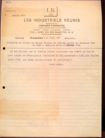 Factuur Brief Lettre Gent - Assurances Erzekeringen Les Industriels Réunis 1937 - 1900 – 1949