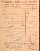 Factuur Brief Lettre Gent - Meubels - Maison De Blanc - H. Verbeke - 6 - 1900 – 1949