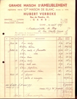 Factuur Brief Lettre Gent - Meubels - Maison De Blanc - H. Verbeke - 1937 - 1900 – 1949