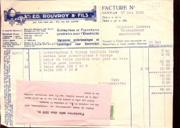Factuur Brief Lettre Gent - Ed. Rouvroy & Fils - Electriciteit - 17 Mei 1938 - 1900 – 1949