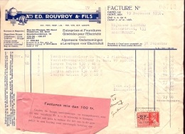 Factuur Brief Lettre Gent - Ed. Rouvroy & Fils - Electriciteit - 19 Dec 1938 - 1900 – 1949